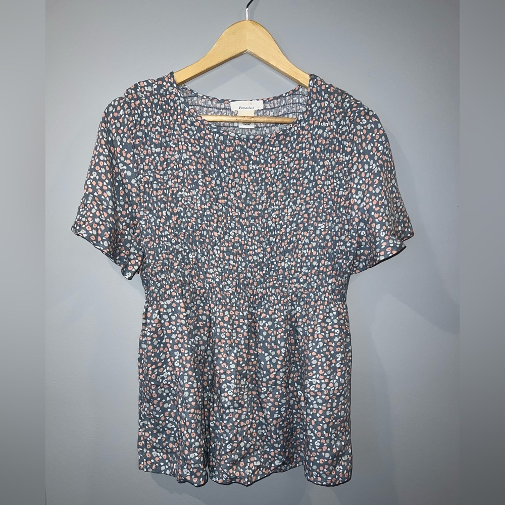URBAN Romantics Blue and Pink Patterned Blouse
